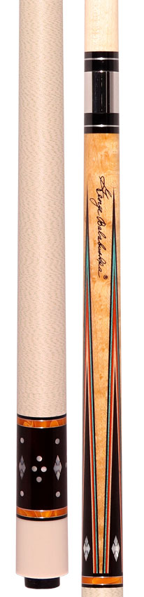 Balabushka GB Series Birseye Maple Forearm with Ebony Points and Bronze Pearlescent Rings Pool Cue with Irish Linen Wrap