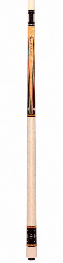 Balabushka GB Series Birseye Maple Forearm with Ebony Points and Bronze Pearlescent Rings Pool Cue with Irish Linen Wrap
