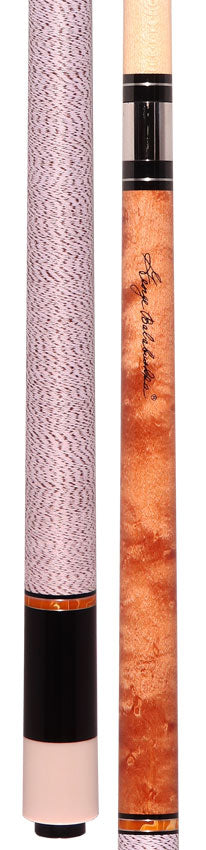 Balabushka Core Series Birdseye Maple Forearm and Buttsleeve with Orange Pearlized Rings Pool Cue with Irish Linen Wrap