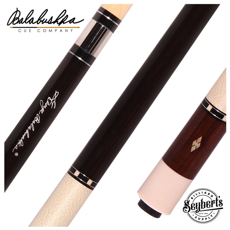 Balabushka Core Series Rosewood Forearm and Buttsleeve with Notched Diamond Inlays Pool Cue with Irish Linen Wrap