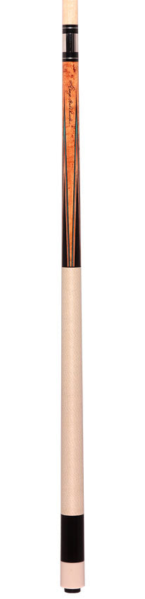 Balabushka GB Series Brown-Stained Birdseye Maple Forearm and Ebony Points and Buttsleeve Pool Cue with Irish Linen Wrap