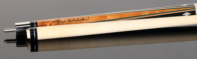 Balabushka GB Series Brown-Stained Birdseye Maple Forearm and Ebony Points with Mother of Pearl Inlays Pool Cue with Irish Linen Wrap