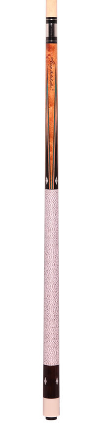 Balabushka GB Series Brown-Stained Birdseye Maple Forearm and Ebony Points with Mother of Pearl Inlays Pool Cue with Irish Linen Wrap