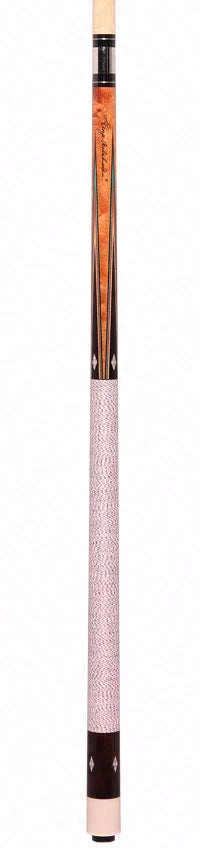 Balabushka GB Series Brown-Stained Birdseye Maple Forearm and Ebony Points with Mother of Pearl Inlays Pool Cue with Irish Linen Wrap