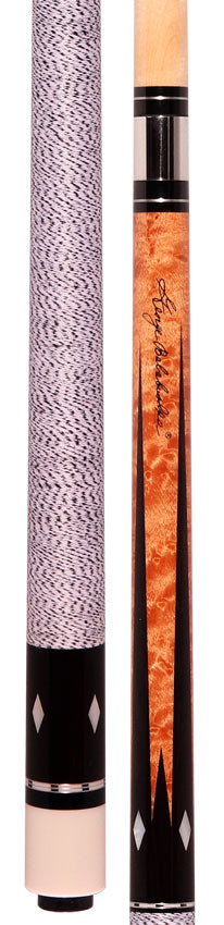 Balabushka GB Series Brown Stained Birdseye Maple  and 8 Ebony Points with Ivorine Inlays Pool Cue with Irish Linen Wrap