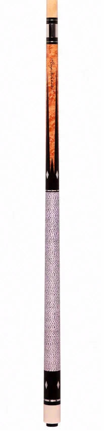 Balabushka GB Series Brown Stained Birdseye Maple  and 8 Ebony Points with Ivorine Inlays Pool Cue with Irish Linen Wrap