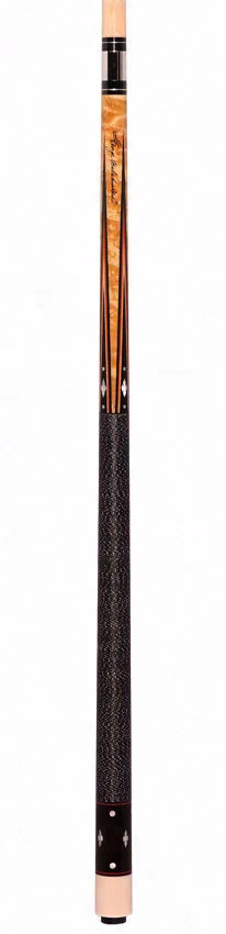 Balabushka GB Series Birdseye Maple Forearm with Ebony Points and Mother of Pearl Notched Diamond Inlays Pool Cue with Irish Linen Wrap