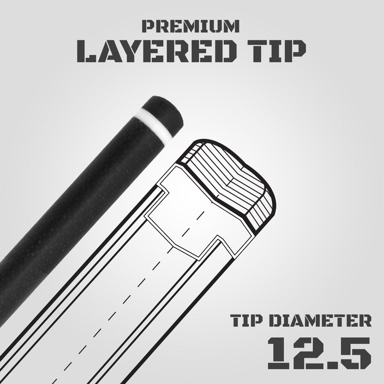 Rhino G-W Series Thuya Graphic Carbon Pool Cue with Embossed Leather Wrap - DIS