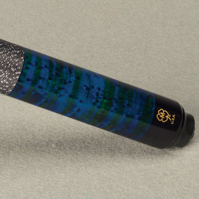 McDermott GS Series Double Washed Blue/Green Birdseye Maple Play Cue with Irish Line Wrap