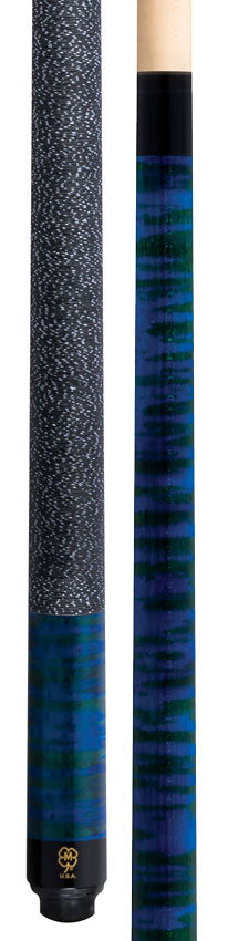 McDermott GS Series Double Washed Blue/Green Birdseye Maple Play Cue with Irish Line Wrap