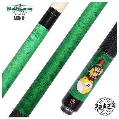 McDermott Emerald Stained Maple Cue of the Month with Standard Maple Shaft