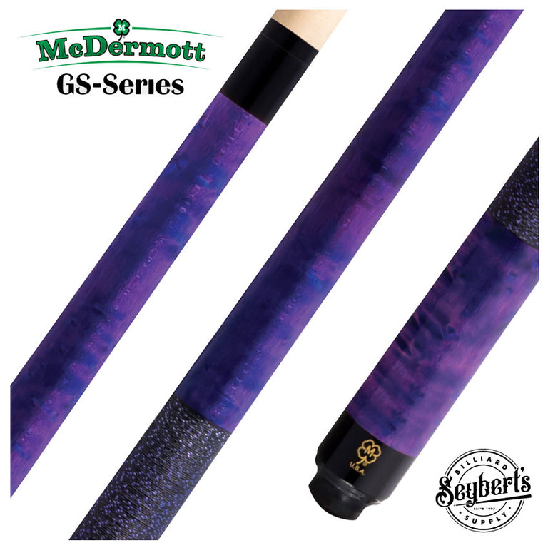 McDermott GS Series Double Washed Purple/Blue Birdseye Maple Play Cue with Irish Linen Wrap