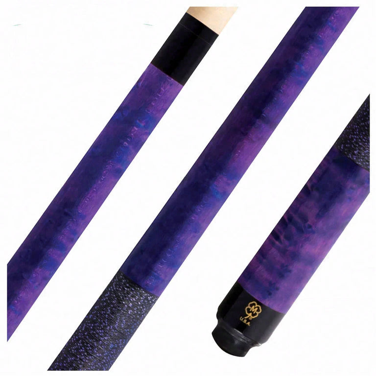 McDermott GS Series Double Washed Purple/Blue Birdseye Maple Play Cue with Irish Linen Wrap