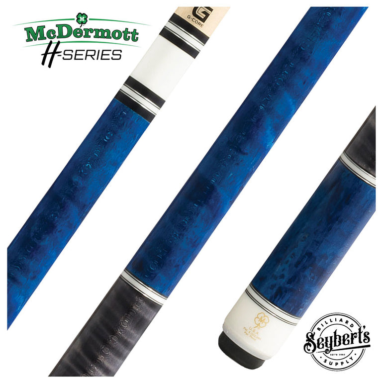 McDermott H Series Blue Stained Maple with Gray-Stained Maple Wrap Section Pool Cue