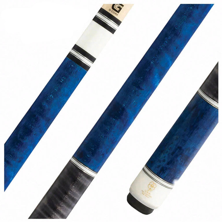 McDermott H Series Blue Stained Maple with Gray-Stained Maple Wrap Section Pool Cue