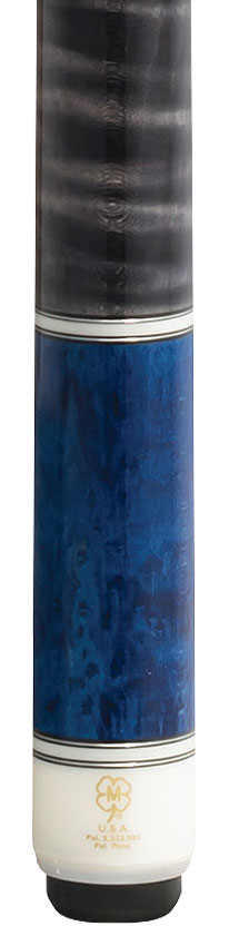 McDermott H Series Blue Stained Maple with Gray-Stained Maple Wrap Section Pool Cue