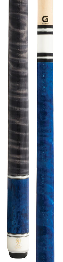 McDermott H Series Blue Stained Maple with Gray-Stained Maple Wrap Section Pool Cue