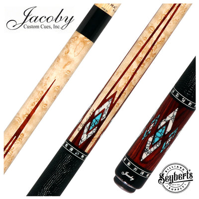 Jacoby HBV2 Series Maple and Cocobolo with White Buffalo Turquoise and Turquoise Inlays Pool Cue
