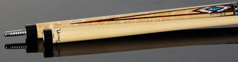 Jacoby HBV2 Series Maple and Cocobolo with White Buffalo Turquoise and Turquoise Inlays Pool Cue