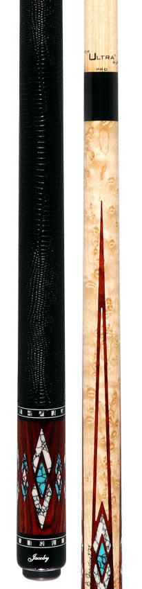 Jacoby HBV2 Series Maple and Cocobolo with White Buffalo Turquoise and Turquoise Inlays Pool Cue