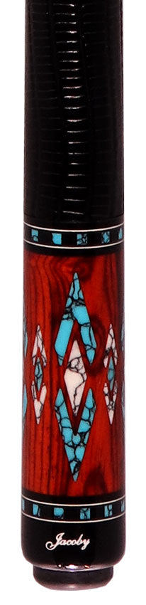 Jacoby HBV2 Series Maple and Cocobolo with Turquoise and White Buffalo Turquoise Inlays Pool Cue