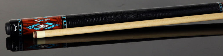 Jacoby HBV2 Series Maple and Cocobolo with Turquoise and White Buffalo Turquoise Inlays Pool Cue