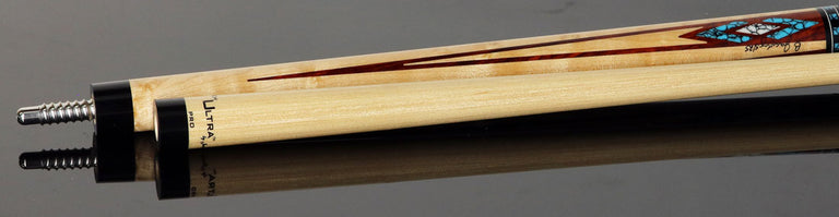 Jacoby HBV2 Series Maple and Cocobolo with Turquoise and White Buffalo Turquoise Inlays Pool Cue