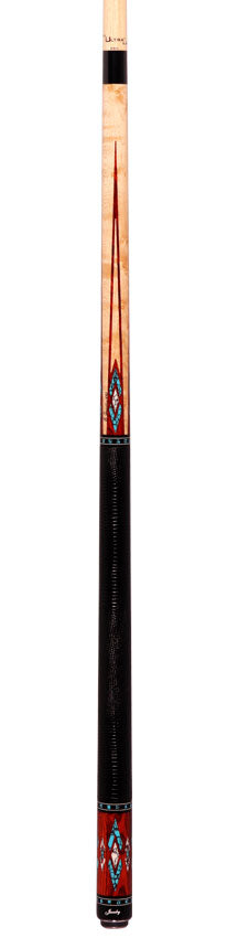 Jacoby HBV2 Series Maple and Cocobolo with Turquoise and White Buffalo Turquoise Inlays Pool Cue