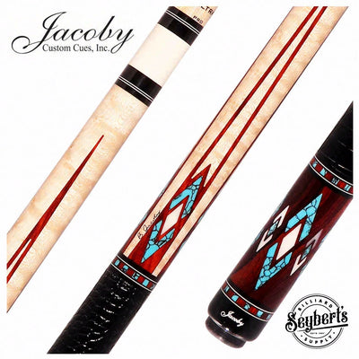 Jacoby Birdseye Maple Turquoise Cue - HB4T