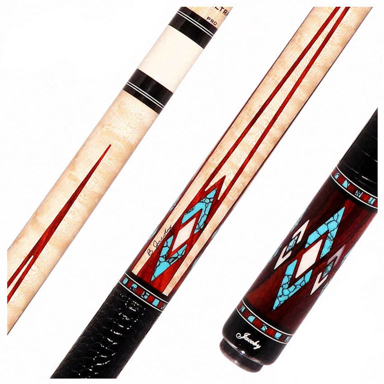Jacoby Birdseye Maple Turquoise Cue - HB4T