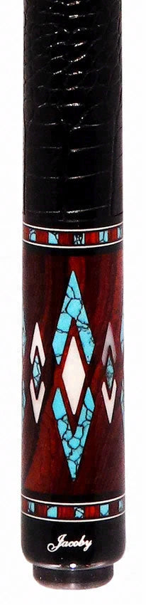 Jacoby Birdseye Maple Turquoise Cue - HB4T