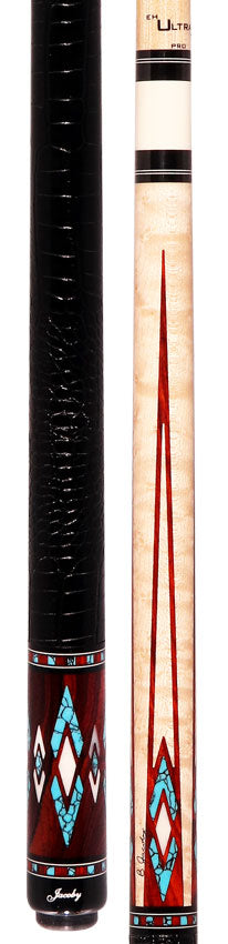 Jacoby Birdseye Maple Turquoise Cue - HB4T