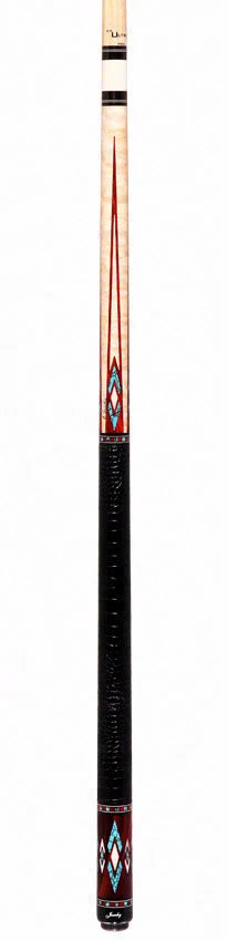 Jacoby Birdseye Maple Turquoise Cue - HB4T