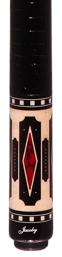 Jacoby HBV2 Series Birdseye Maple with Ebony Points and Bloody Jasper Inlays Pool Cue
