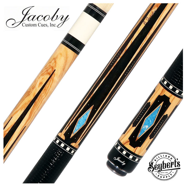 Jacoby Custom Pool Cue | HB5 Olivewood With Ebony Points Pool Cue