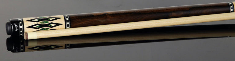 Jacoby HBV2 Series Birdseye Maple with Arizona Jade Inlays and Ziricote Wrap Pool Cue