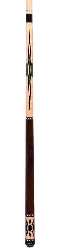 Jacoby HBV2 Series Birdseye Maple with Arizona Jade Inlays and Ziricote Wrap Pool Cue