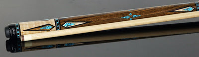 Jacoby Curly Maple Turquoise Point Cue - HB7