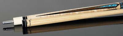 Jacoby Curly Maple Turquoise Point Cue - HB7