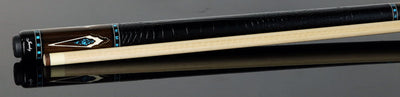 Jacoby HBV2 Series Ziricote with Turquoise and White Juma Points Pool Cue