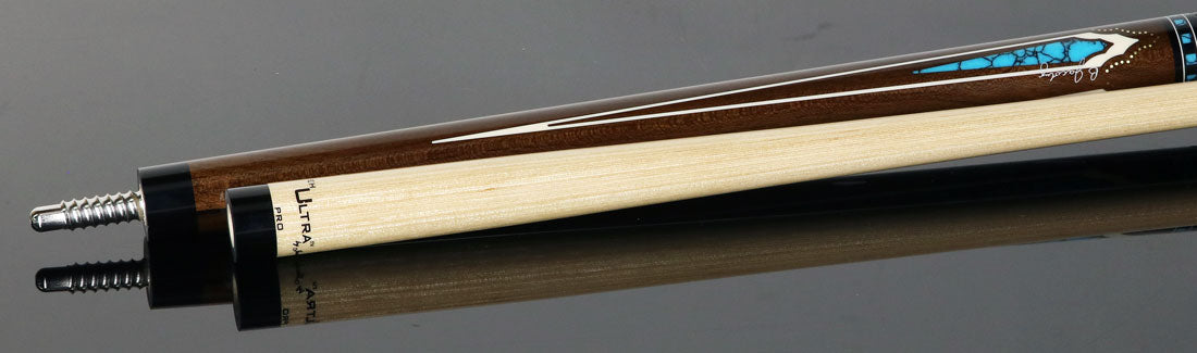 Jacoby Custom Pool Cue | HB8 Zircote Buffalo Turquoise Inlays
