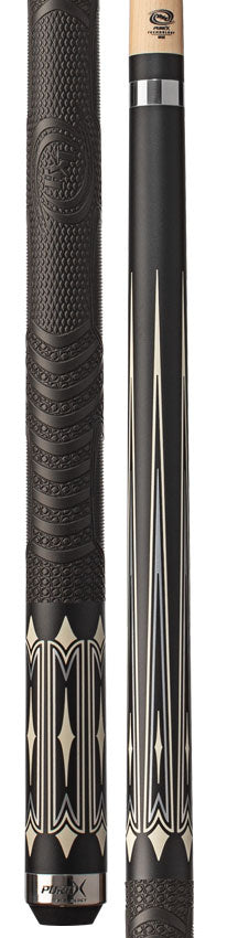 Pure X Matte Black with Imitation Bone Graphic Pool Cue with MZ Sport Grip Wrap