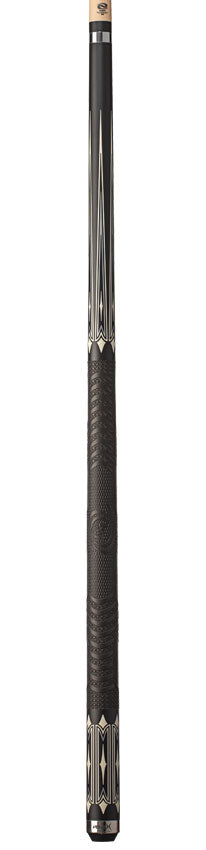 Pure X Matte Black with Imitation Bone Graphic Pool Cue with MZ Sport Grip Wrap