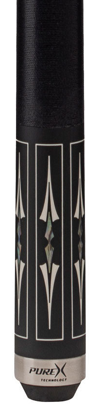 Pure X Matte Black with Mother-of-Pearl Graphic Pool Cue with MZ Sport Grip Wrap