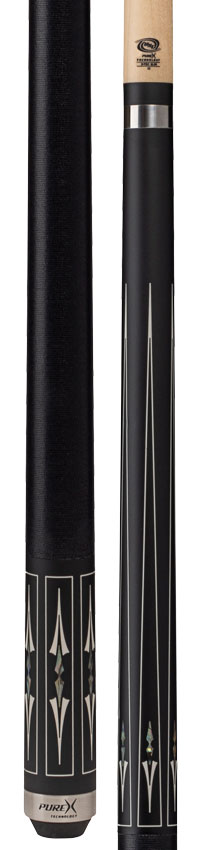 Pure X Matte Black with Mother-of-Pearl Graphic Pool Cue with MZ