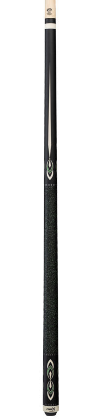 Pure X Matte Black with Malachite and White Graphic Pool Cue with Irish Linen Wrap