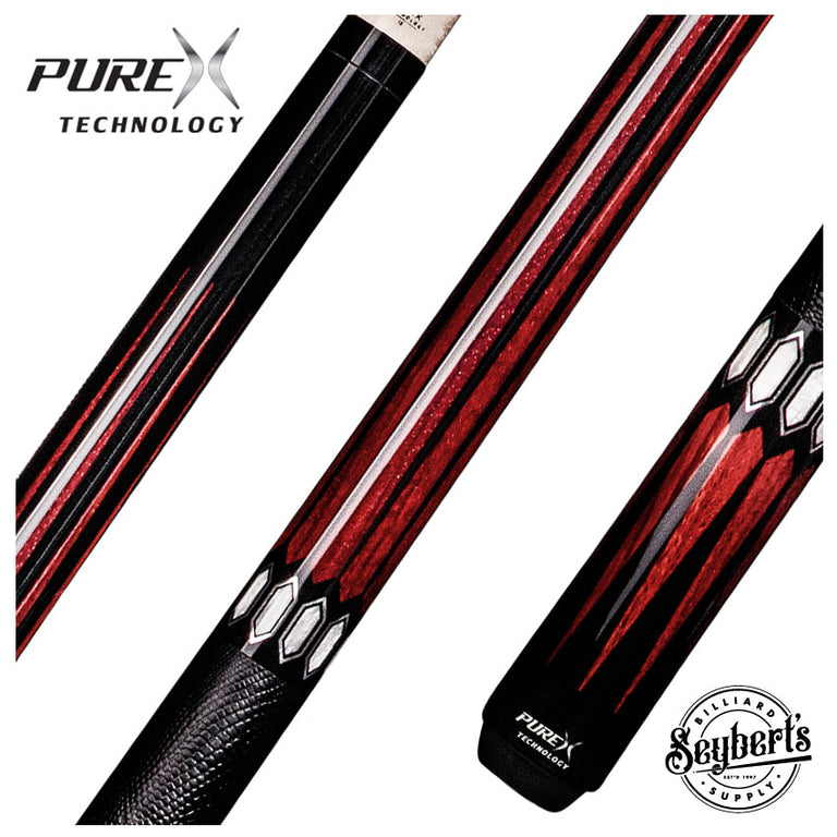 Pure X Black and Cocobolo Graphic Pool Cue with Black Lizard Wrap