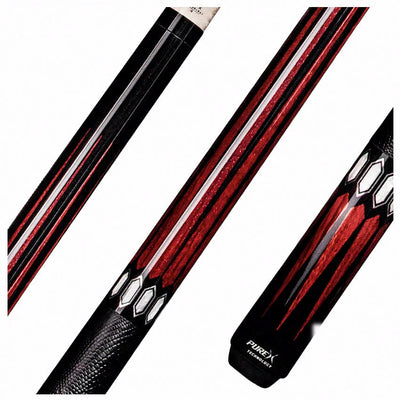 Pure X Black and Cocobolo Graphic Pool Cue with Black Lizard Wrap