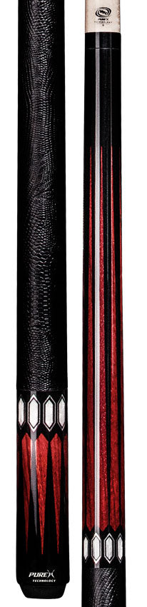 Pure X Black and Cocobolo Graphic Pool Cue with Black Lizard Wrap