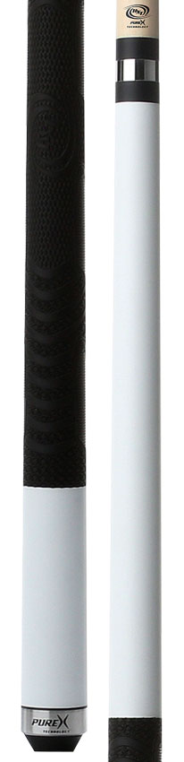 Pure X Matte White Pool Cue with MZ Sport Grip Wrap - Seybert's